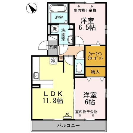 阿倉川駅 徒歩22分 2階の物件間取画像